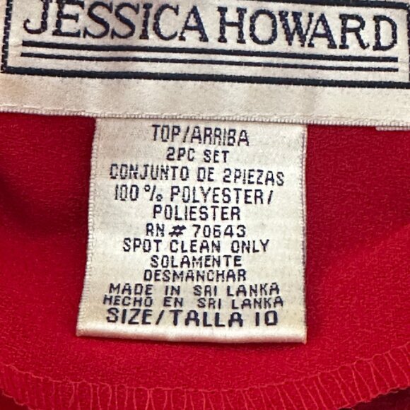 Vintage Jessica Howard Red Glitter Zip Jacket, Stand Collar, Sz 10 - Picture 11 of 15